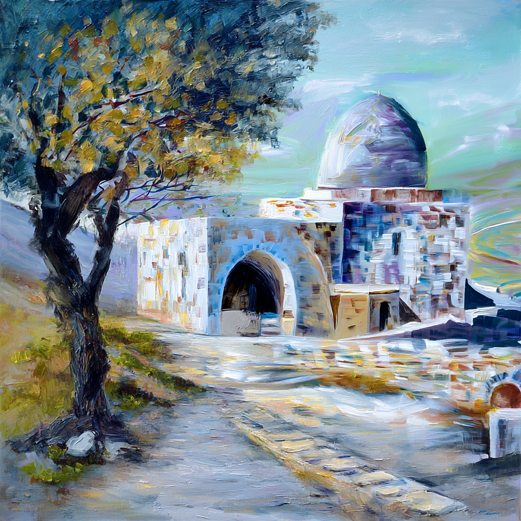 Kever Rochel Blue Art – Rachel's Tomb Canvas Print – Jewish