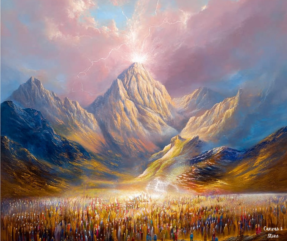Har_Sinai_Mount_Sinai_during_Matan_Torah pink hues