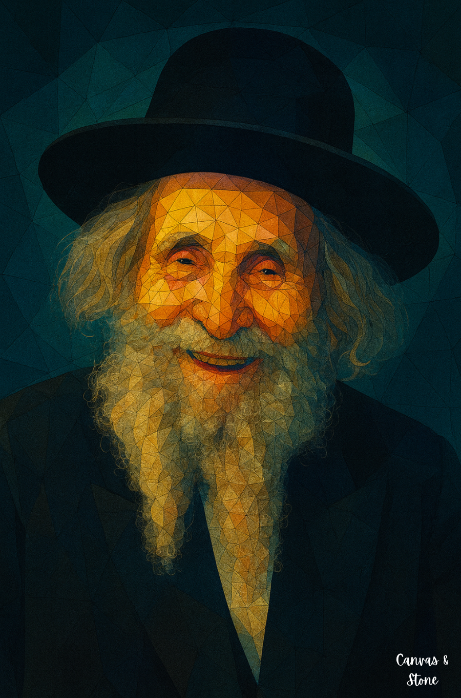 Rabbi Steinman Geometric glass style