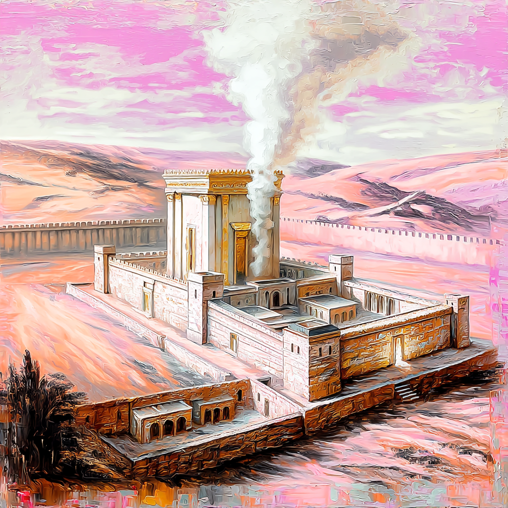 Beis HaMikdash pink hues