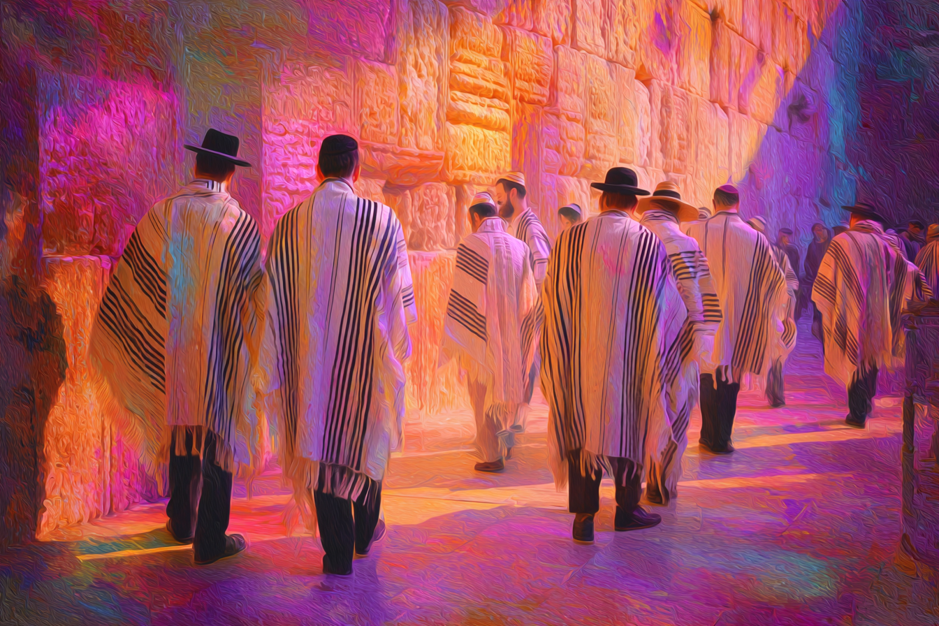 Vibrant surreal Kotel scene